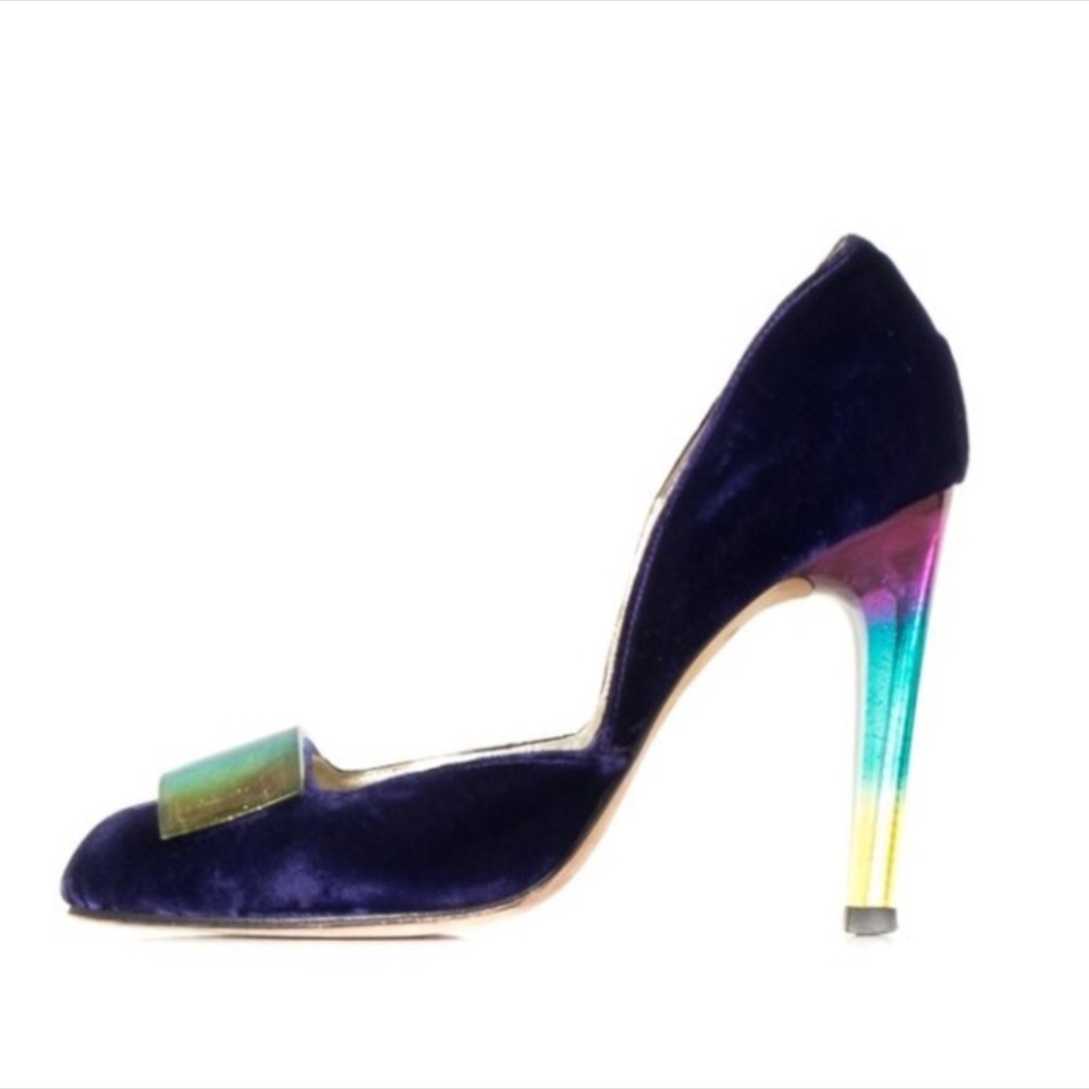CHRISTIAN LACROIX VELVET RAINBOW PUMPS